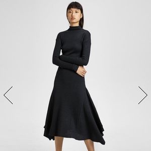 Theory Ribbed Knit Panel Dress - Dark Currant